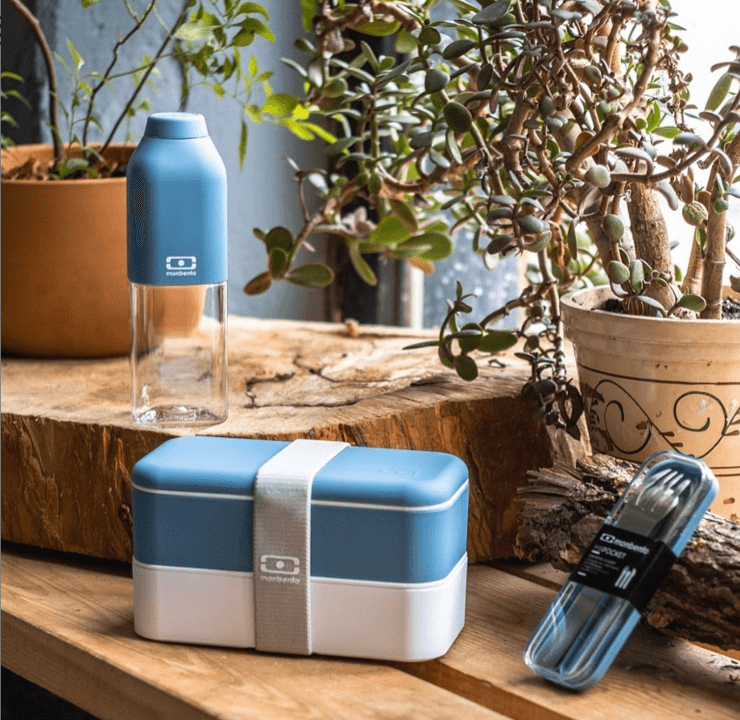 MB原創長方形雙層便當盒-靜謐牛仔