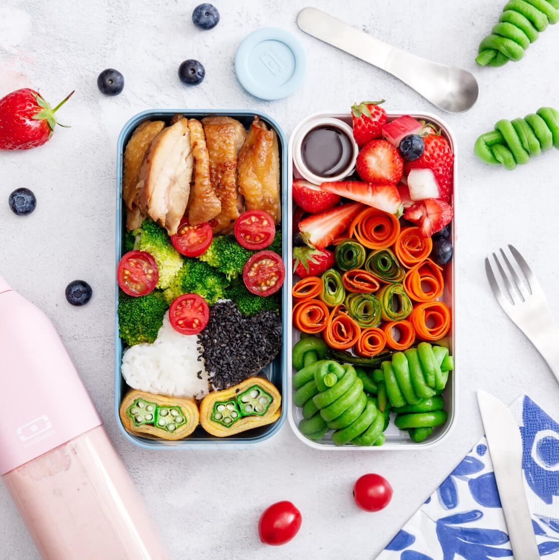 MB原創長方形雙層便當盒-靜謐牛仔